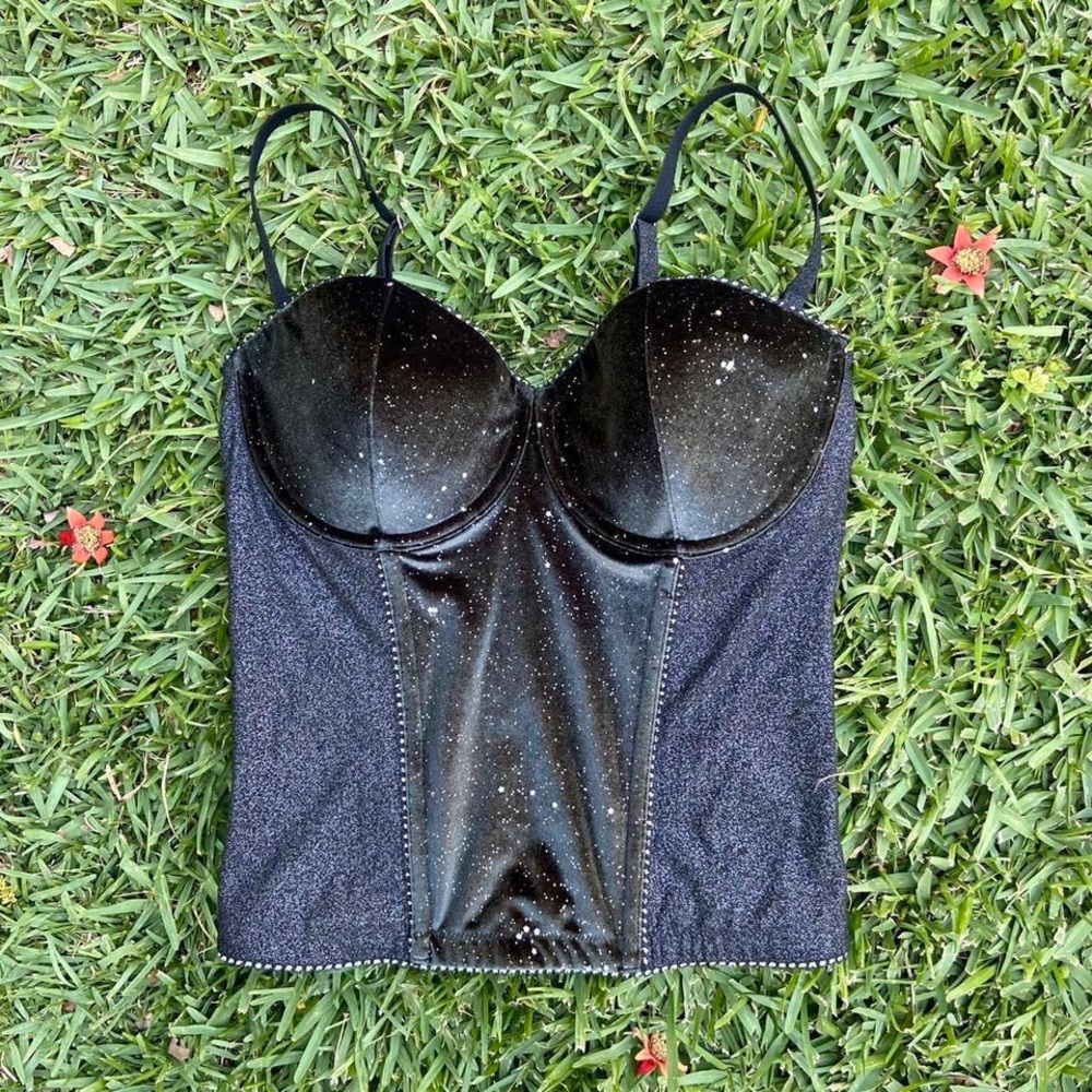 victorias secret velvet corset cami bustier top